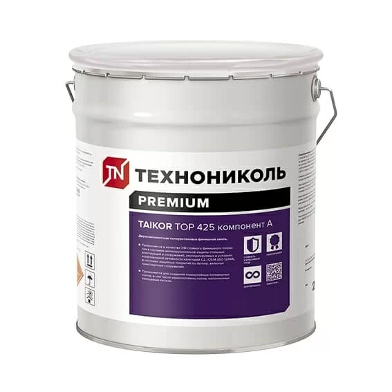 TAIKOR Top 425. Двухкомпонентная светостойкая полиуретановая эмаль. Компонент А (20 кг) RAL2000