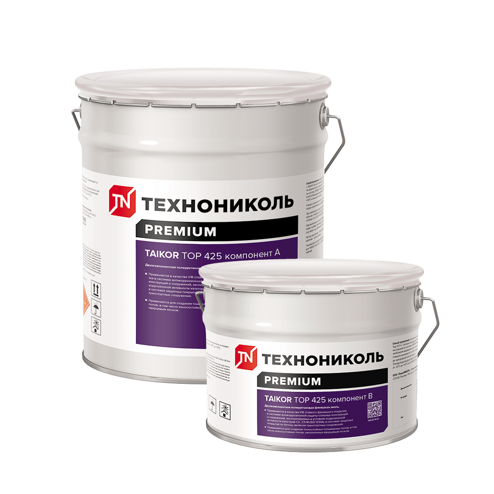 TAIKOR Top 425 зимний. Двухкомпонентная светостойкая полиуретановая эмаль. Компонент А (20 кг)